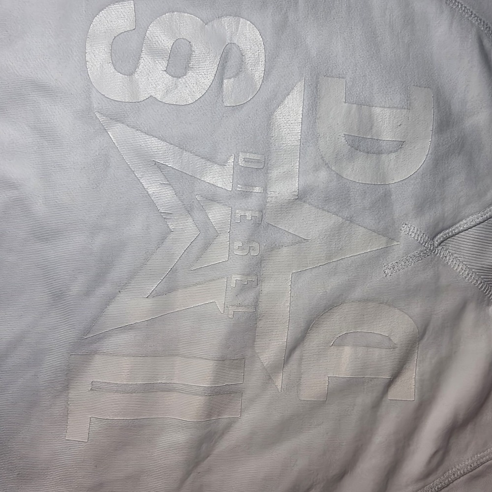 Diesel White Crewneck Sweatshirt Box Crop Fit Small X1